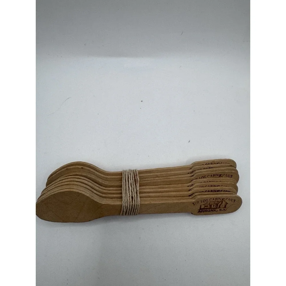 Engraved wooden spoons from The Log Cabin Farm, Armonk, N.Y. Lot Of 10